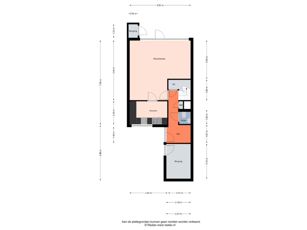 View floorplan of Begane grond of Bertha von Suttnerweg 8