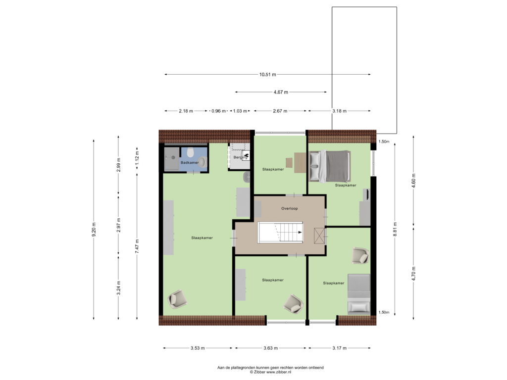 View floorplan of Eerste Verdieping of Steenbergseweg 59