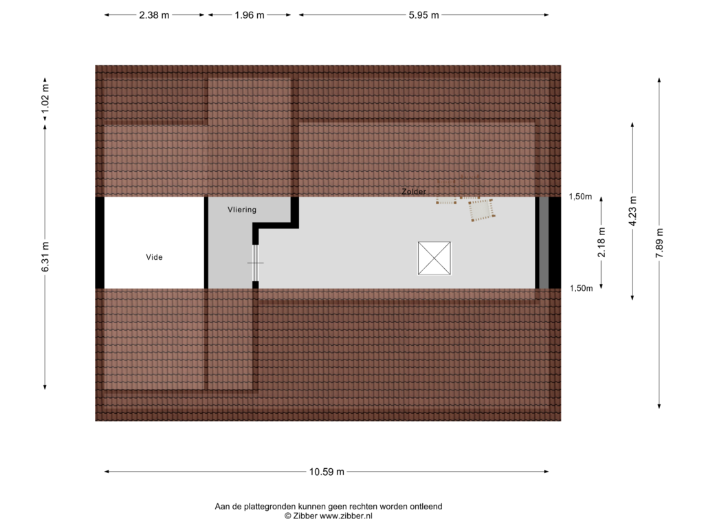 View floorplan of Zolder of Steenbergseweg 59