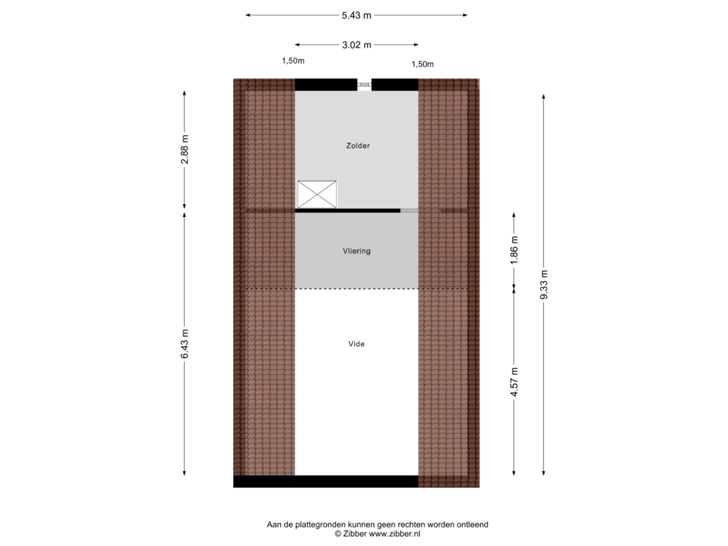 View floorplan of Zolder of Steenbergseweg 59