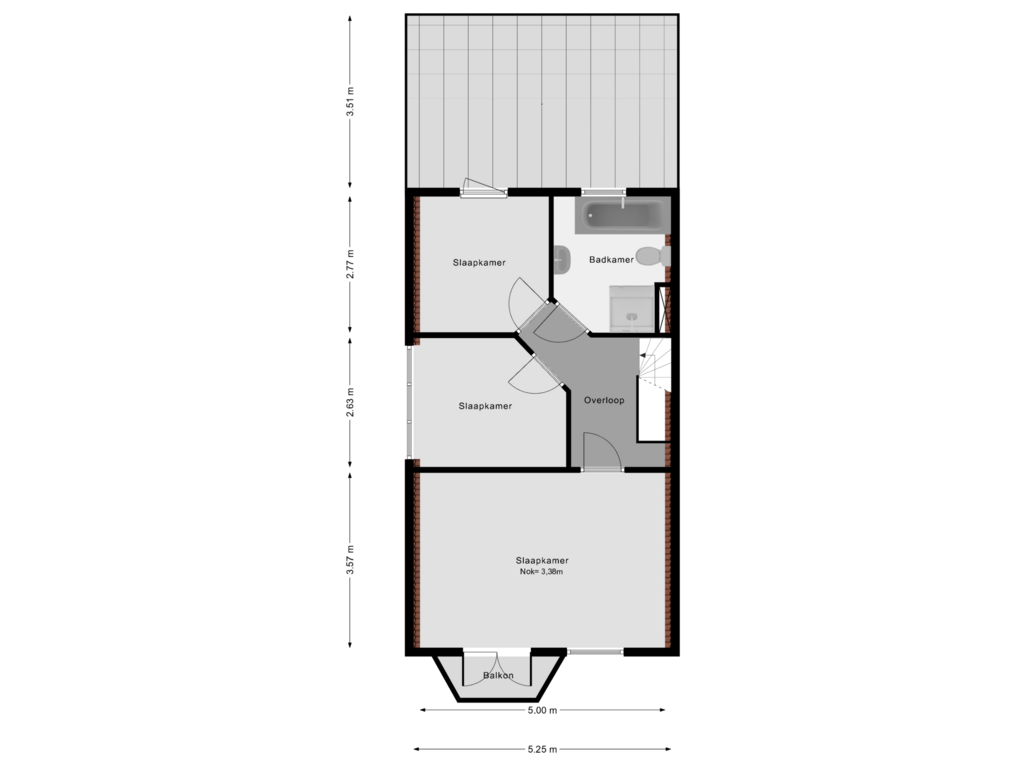 View floorplan of 1e Verdieping of Oude Kleiweg 49