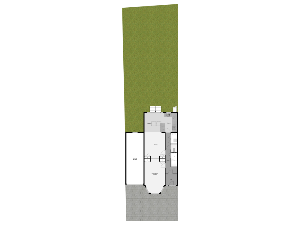 View floorplan of Perceeloverzicht of Oude Kleiweg 49