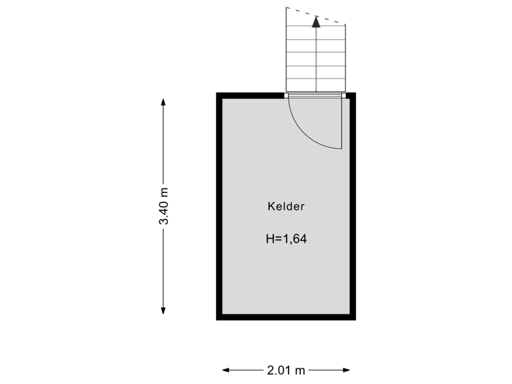 View floorplan of Kelder of Oude Kleiweg 49