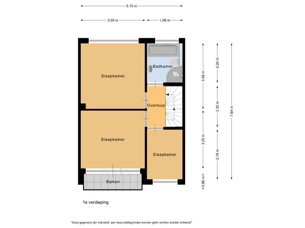 Bekijk plattegrond van 1e verdieping van Zwaanstraat 30