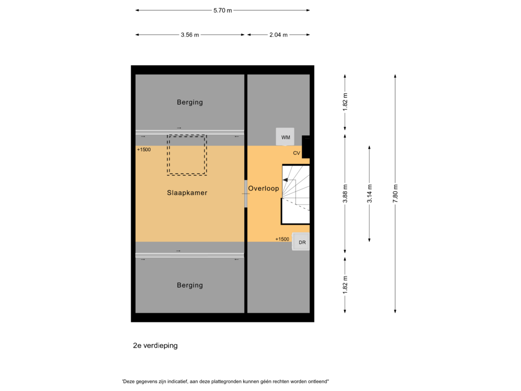 Bekijk plattegrond van 2e verdieping van Zwaanstraat 30