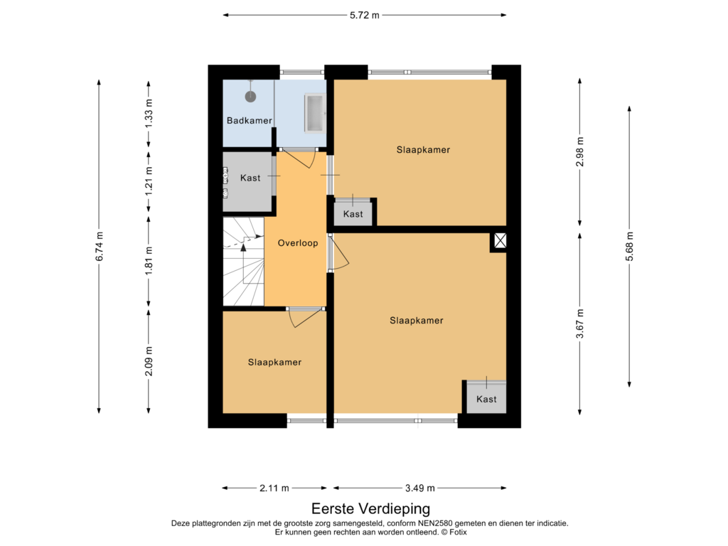 View floorplan of Eerste Verdieping of Janstraat 10