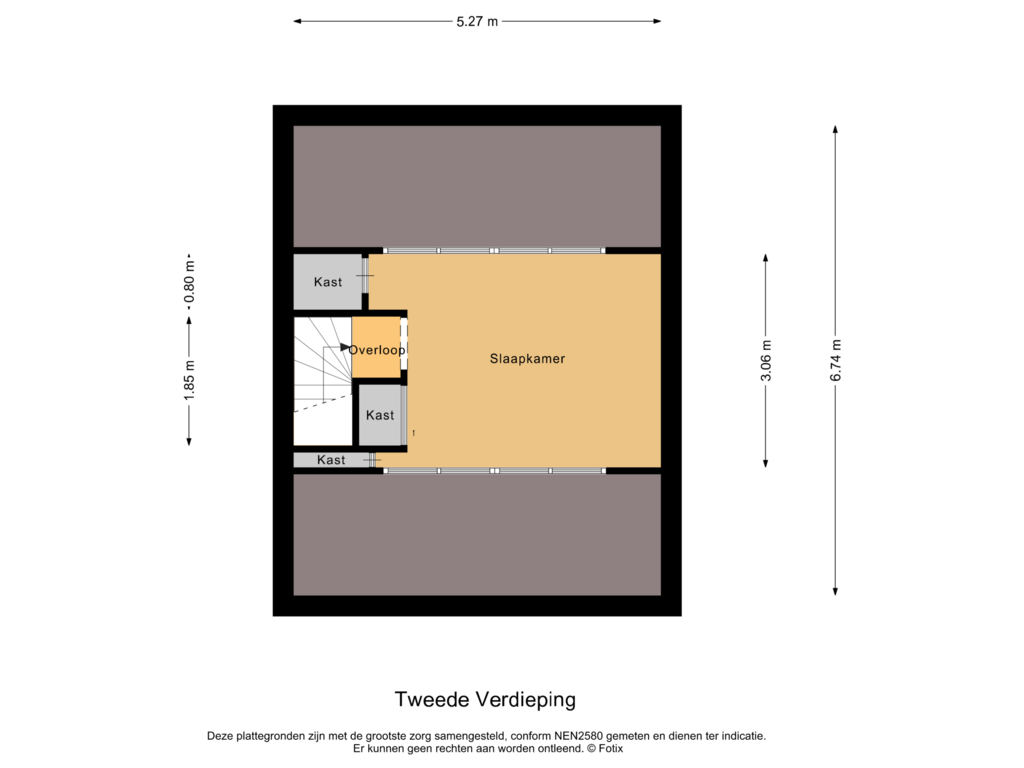 View floorplan of Tweede Verdieping of Janstraat 10