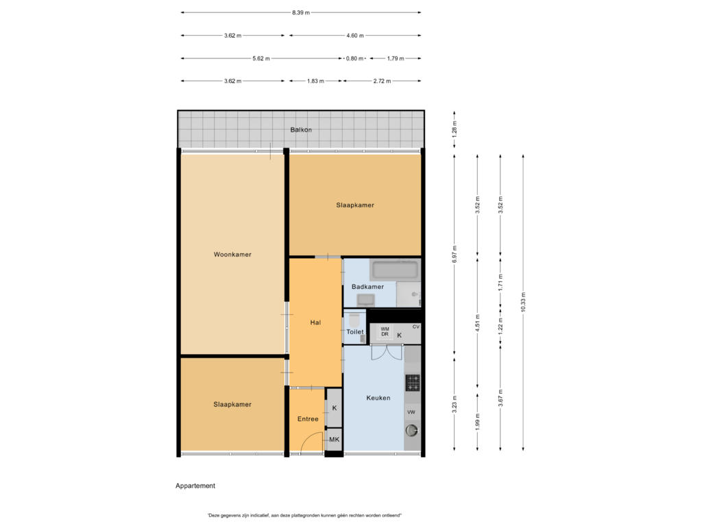 Bekijk plattegrond van Appartement van Doorneberglaan 232