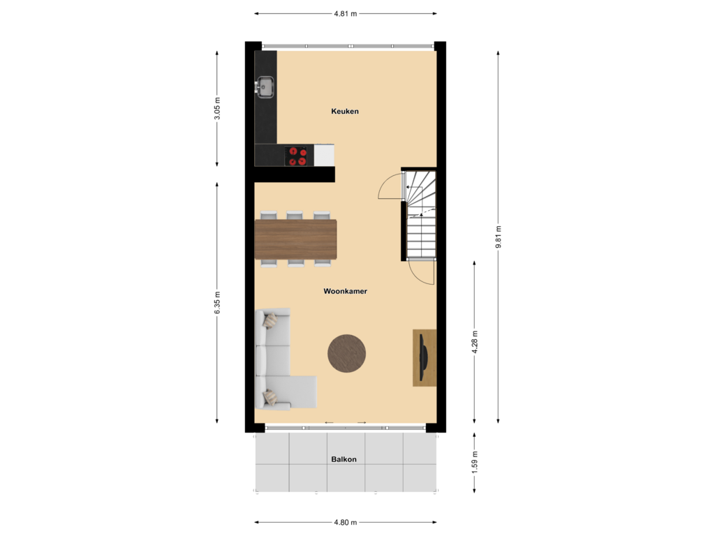 Bekijk plattegrond van Floor 1 van Zandkamp 54