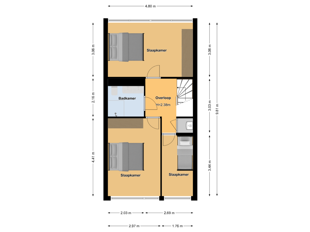 Bekijk plattegrond van Floor 2 van Zandkamp 54