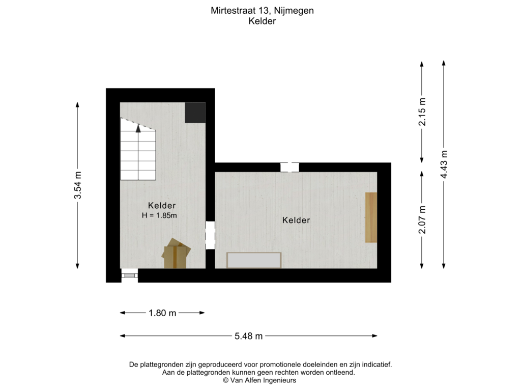 View floorplan of Kelder of Mirtestraat 13