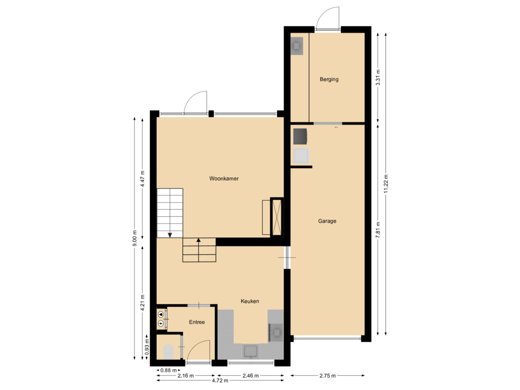 Bekijk plattegrond van Begane grond van Dokter Schutterstraat 60