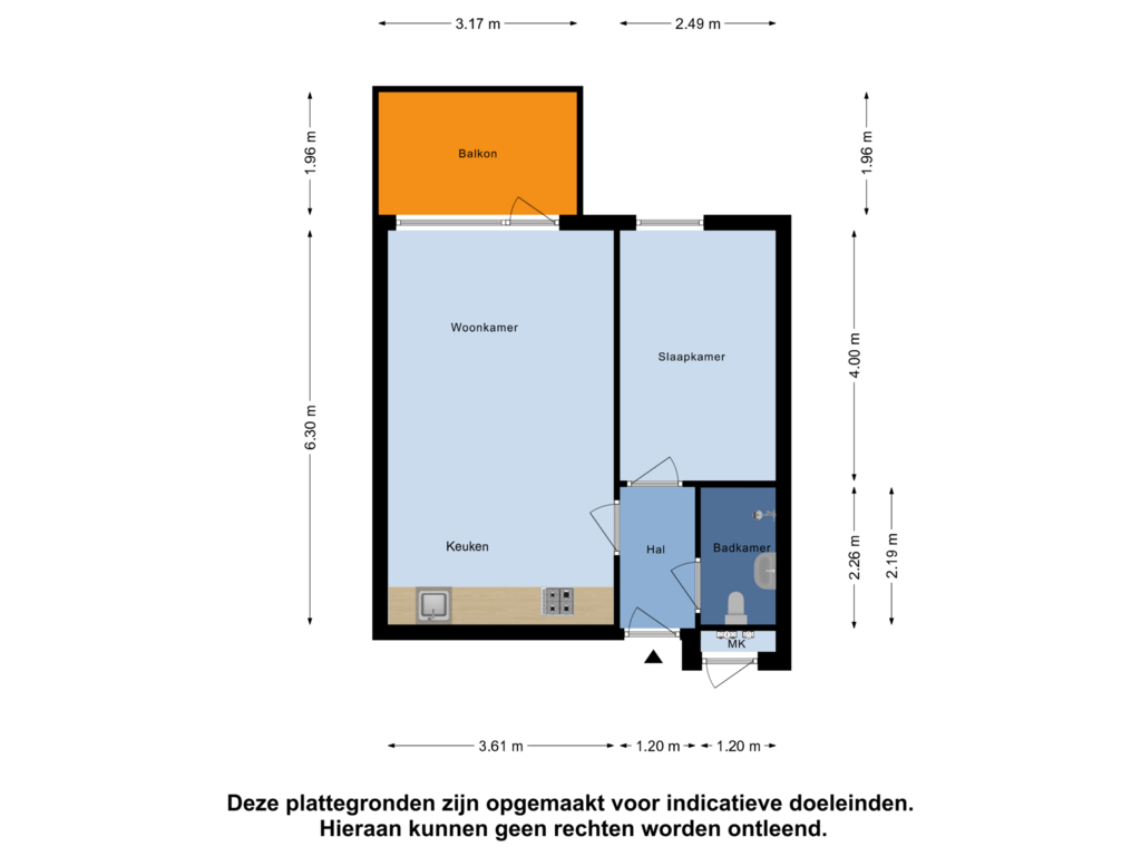 View floorplan of Appartement of Straatsburgsestraat 12