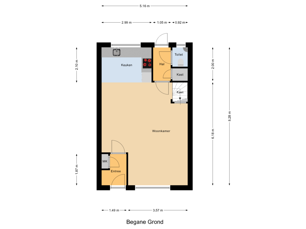 Bekijk plattegrond van Begane Grond van Kaasmakersweide 3