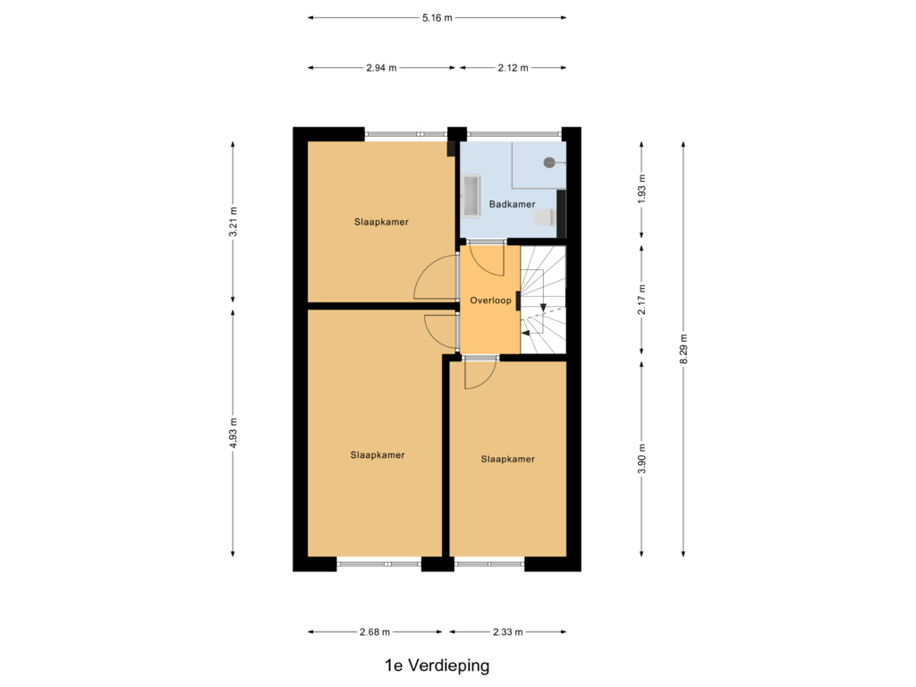 Bekijk plattegrond van 1e Verdieping van Kaasmakersweide 3