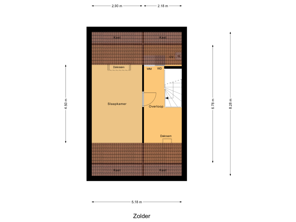 Bekijk plattegrond van Zolder van Kaasmakersweide 3