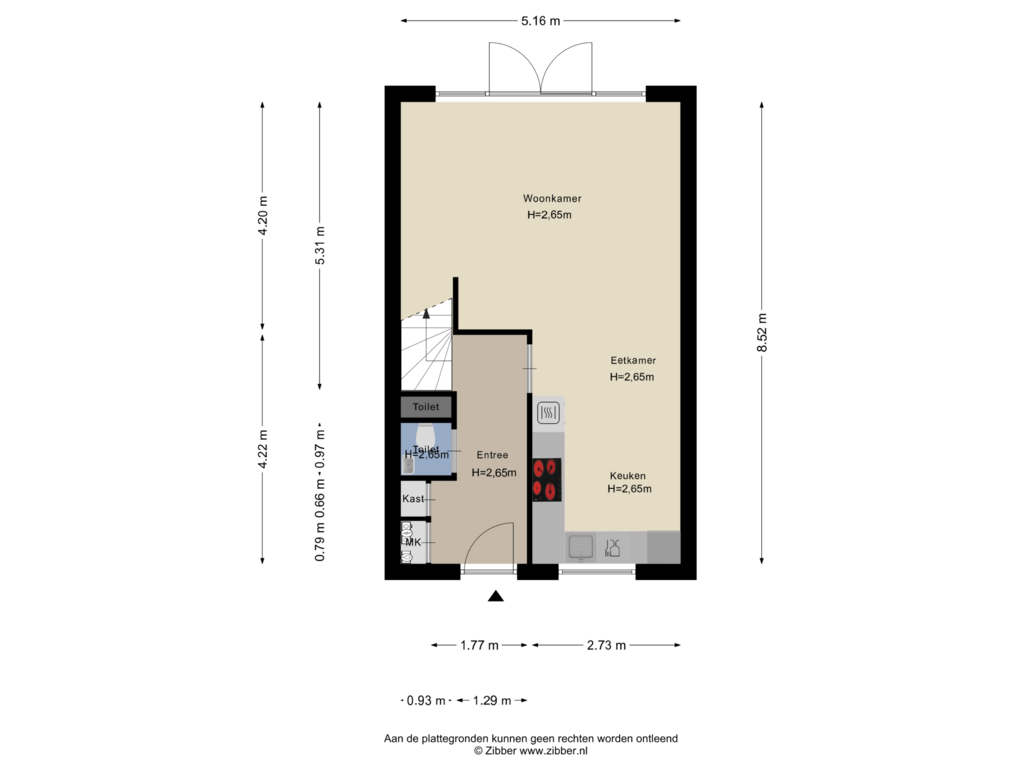 Bekijk plattegrond van Begane grond van Catsstraat 22