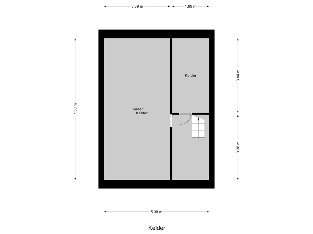 View floorplan of Kelder of Vechtstraat 15