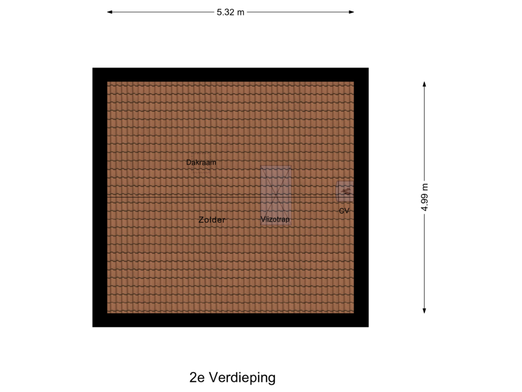 View floorplan of 2e Verdieping of Vechtstraat 15