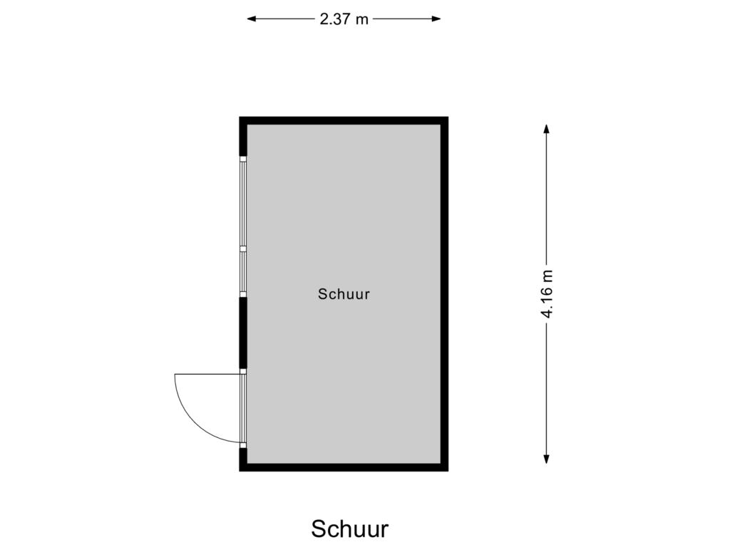 View floorplan of Schuur of Vechtstraat 15