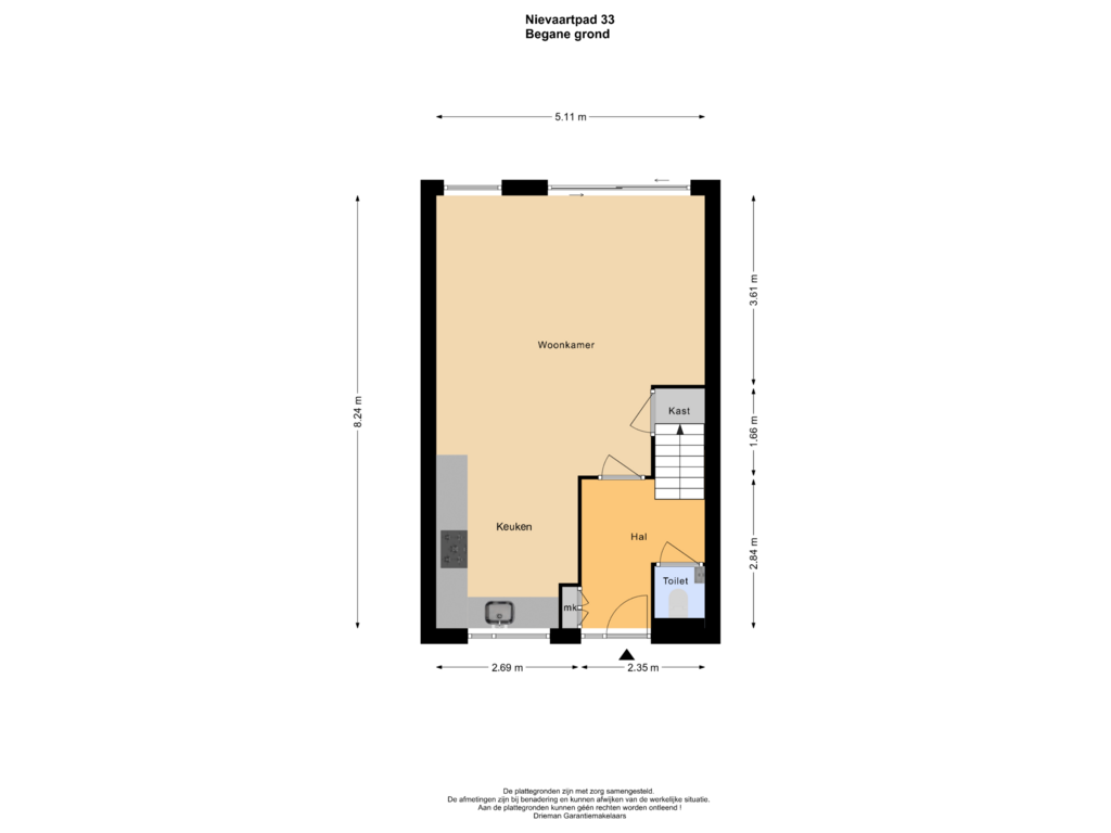 Bekijk plattegrond van Begane grond van Nievaartpad 33