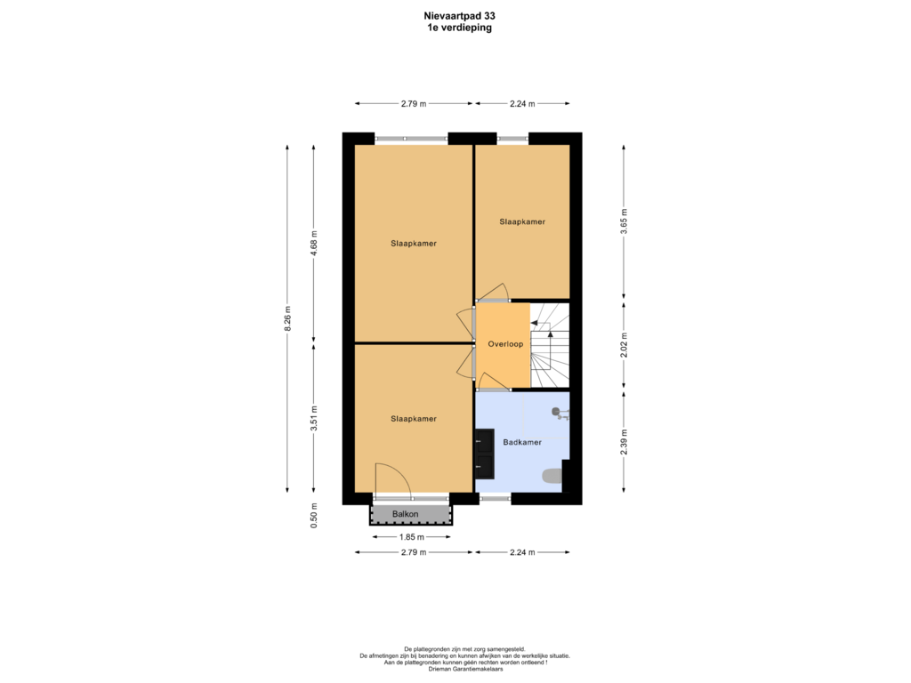 Bekijk plattegrond van 1e verdieping van Nievaartpad 33