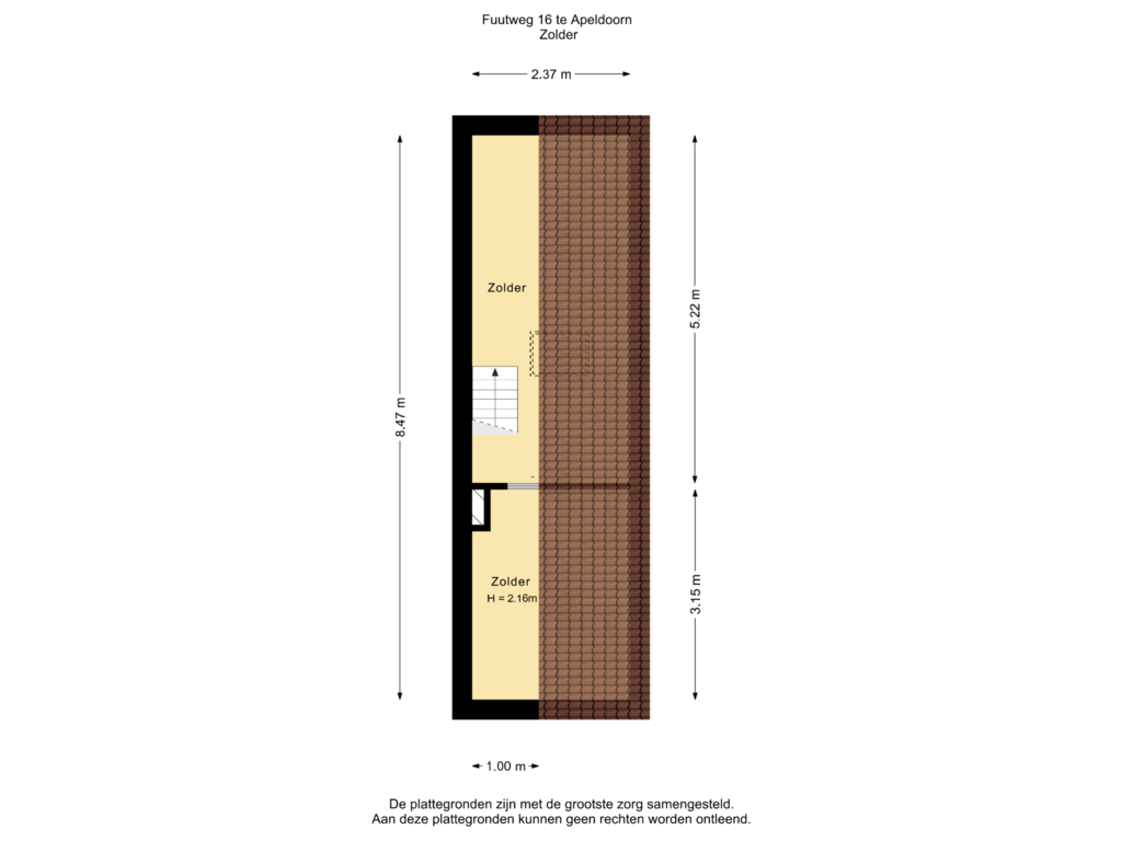 Bekijk plattegrond van Zolder van Fuutweg 16