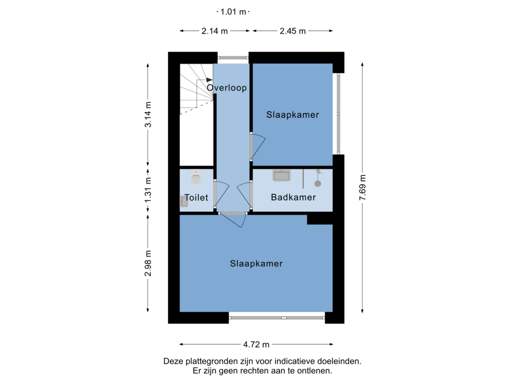 View floorplan of 1e Verdieping of Dorpsstraat 75