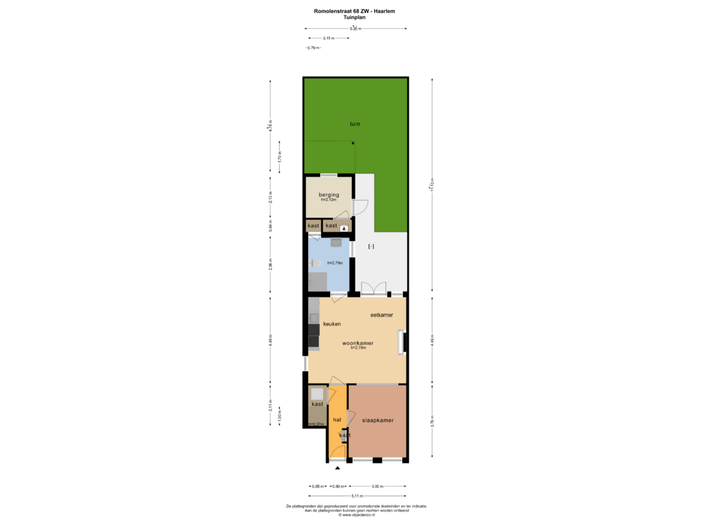 View floorplan of TUIN of Romolenstraat 68-ZW