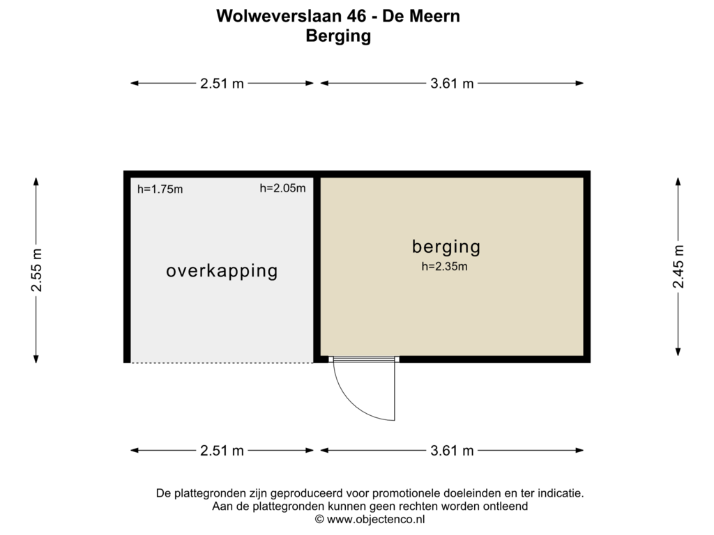 Bekijk plattegrond van BERGING van Wolweverslaan 46