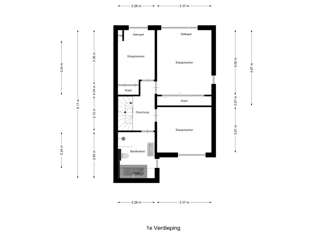 Bekijk plattegrond van 1e Verdieping van J van Hasseltstraat 13