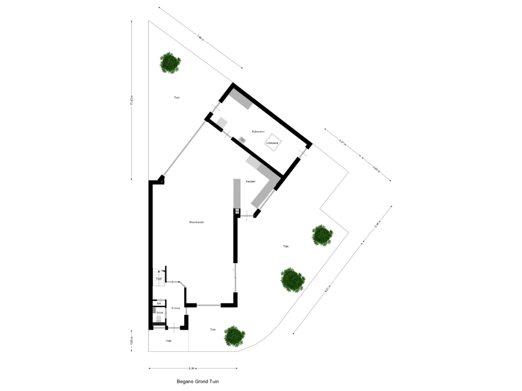 Bekijk plattegrond van Begane Grond Tuin van J van Hasseltstraat 13