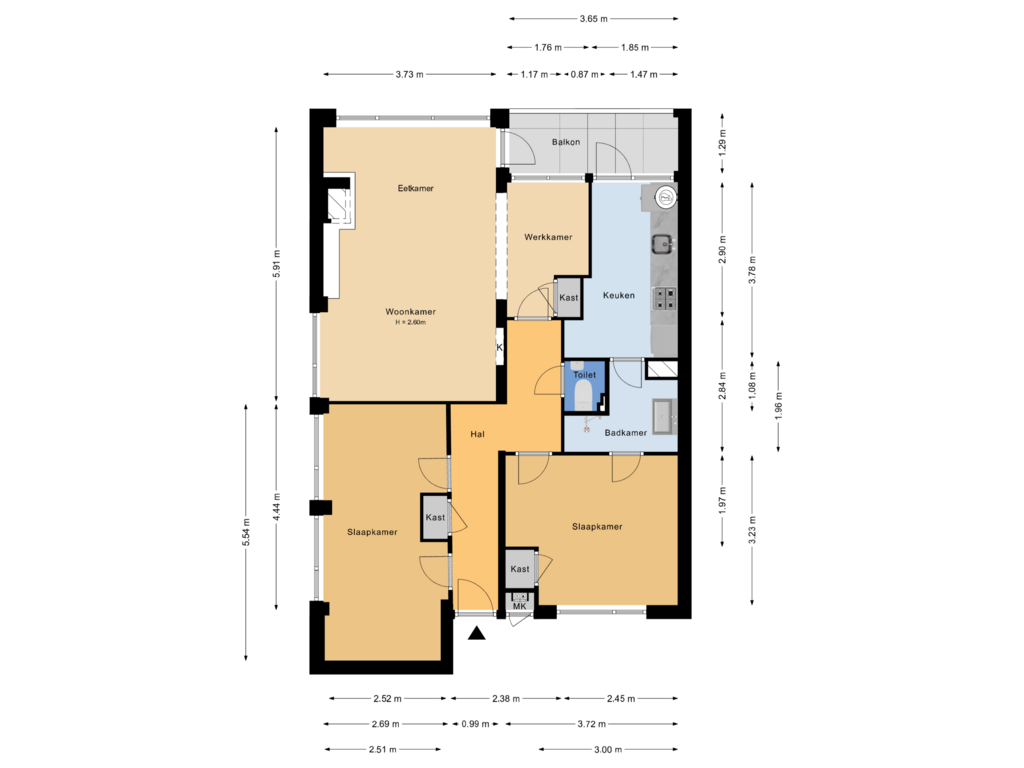 Bekijk plattegrond van 1e verdieping van Monseigneur van Steelaan 392