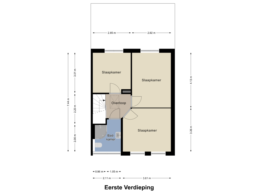 Bekijk plattegrond van Eerste Verdieping van Schout Offermanstraat 22