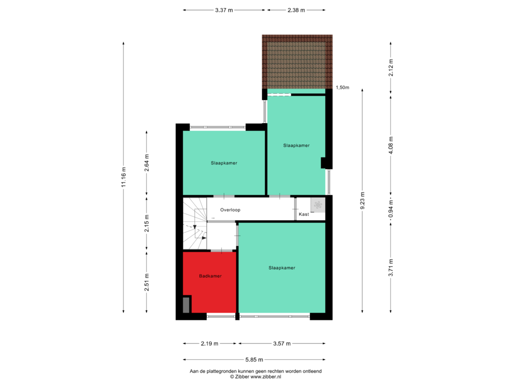 View floorplan of Eerste Verdieping of Granietstraat 63