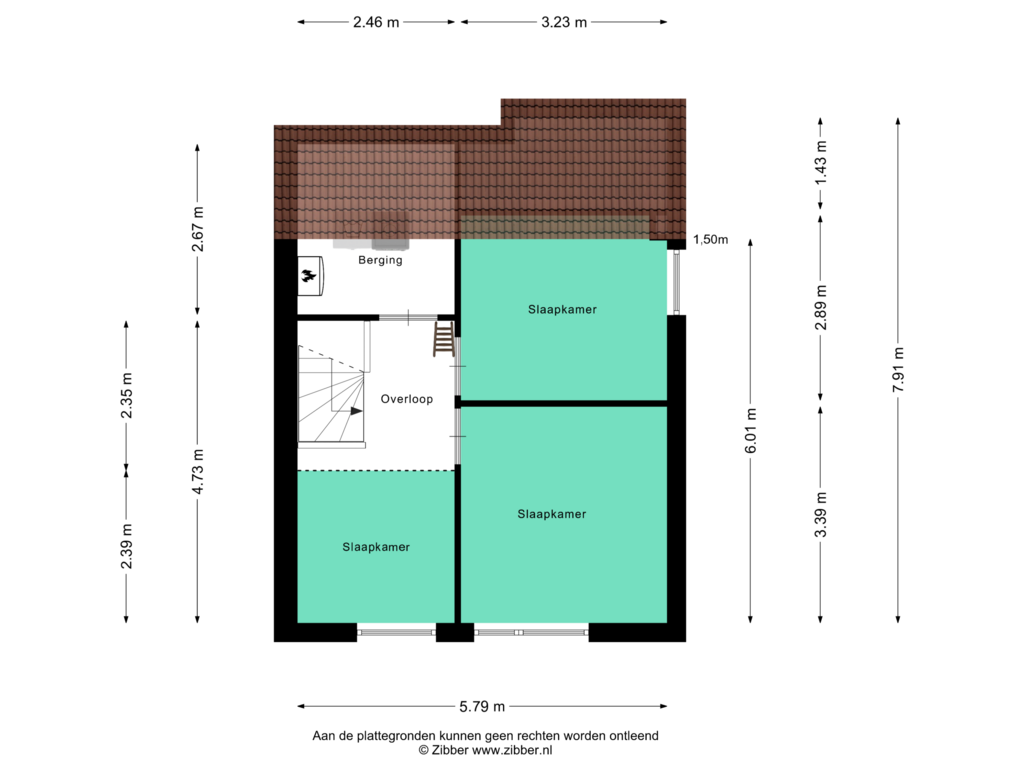 View floorplan of Tweede Verdieping of Granietstraat 63