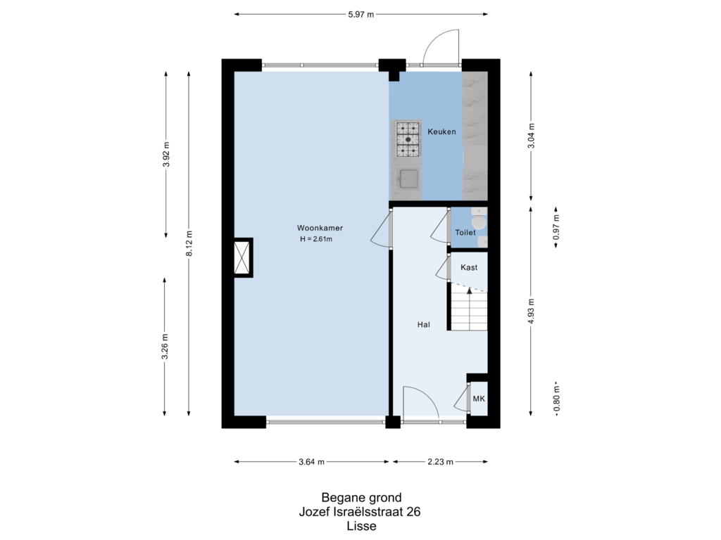 Bekijk plattegrond van Begane grond van Jozef Israëlsstraat 26