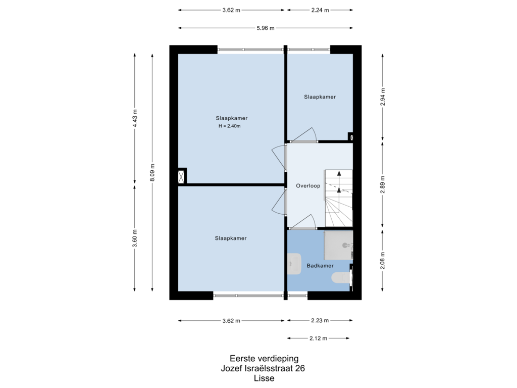 Bekijk plattegrond van Eerste verdieping van Jozef Israëlsstraat 26