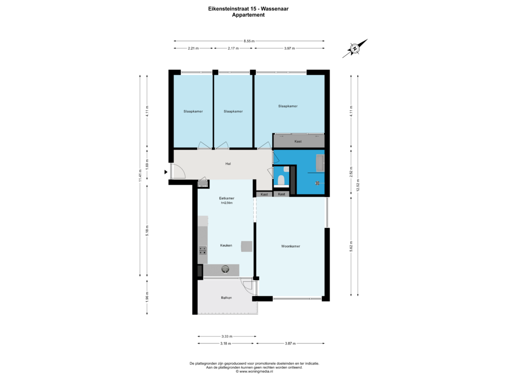 View floorplan of Appartement of Eikensteinstraat 15