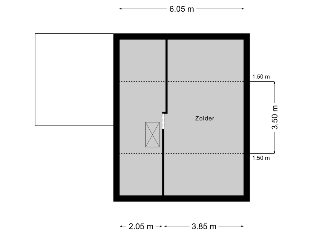 Bekijk plattegrond van Verdieping 2 van Sint Dyonisiusweg 8