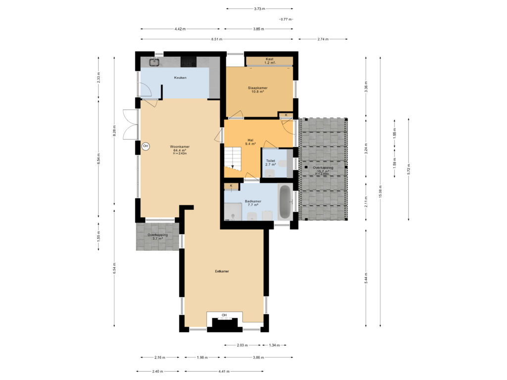 View floorplan of Begane Grond of Reinous Reed 10