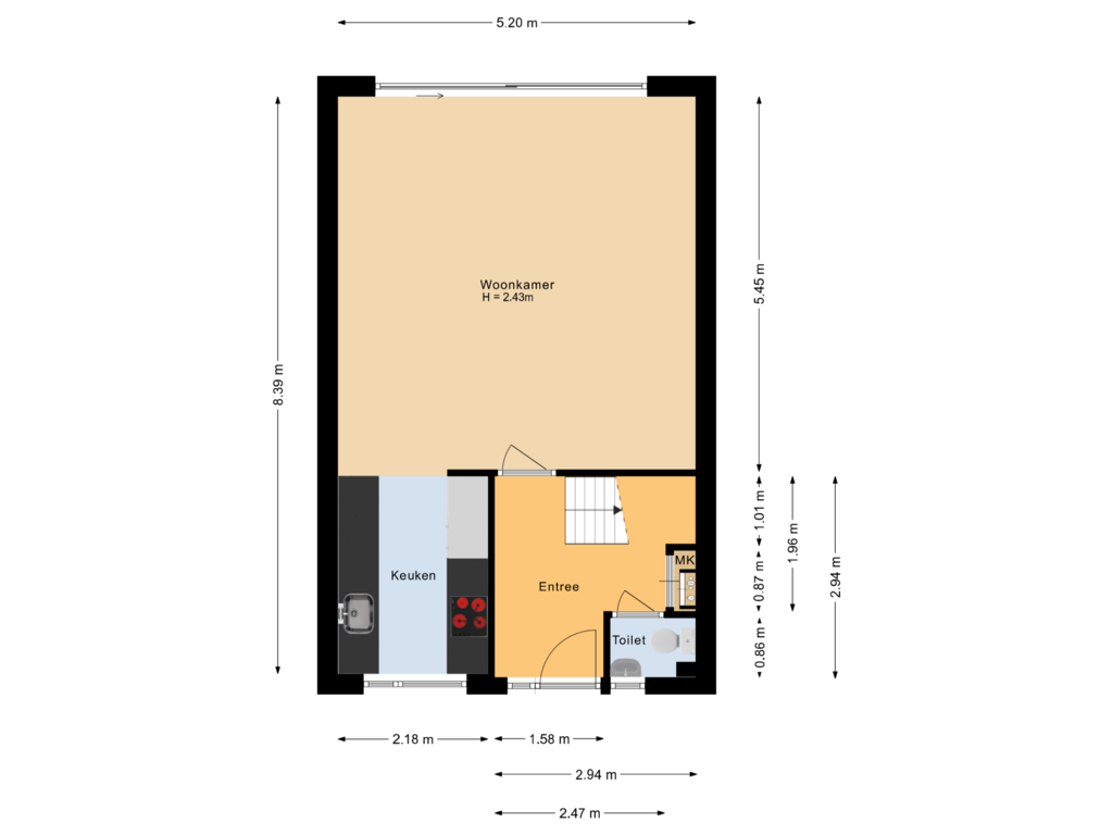 Bekijk plattegrond van Begane grond van J.D. Zocherstraat 21