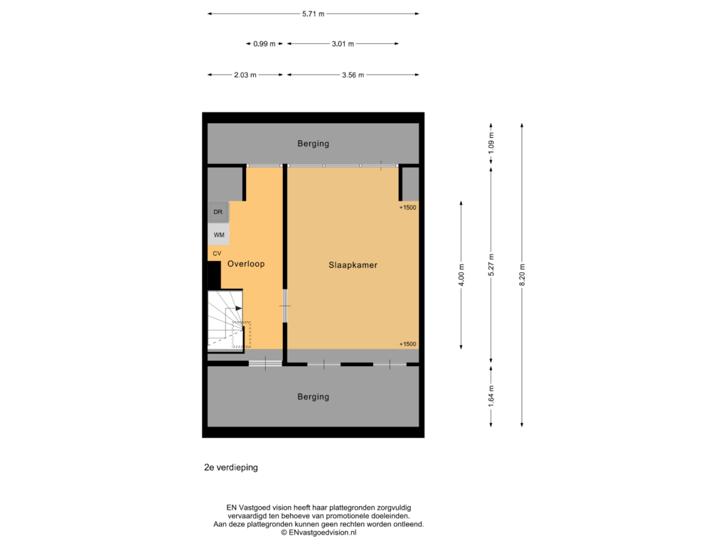 Bekijk plattegrond van 2e verdieping van Hendrik Schaarstraat 35