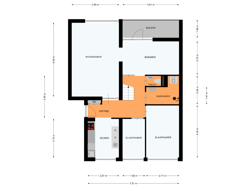 Bekijk plattegrond van 1e VERDIEPING van Havezatelaan 157