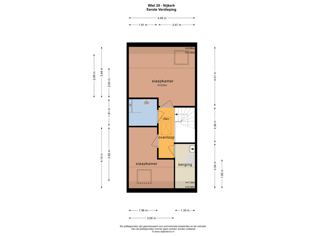 Bekijk plattegrond van EERSTE VERDIEPING van Wiel 20