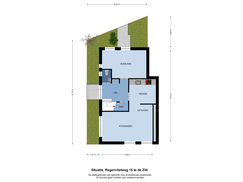 Bekijk plattegrond van situatie van Regenvlietweg 15