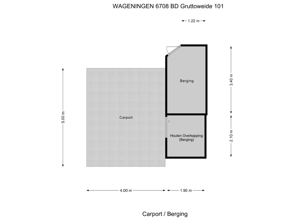 Bekijk plattegrond van Carport / Berging van Gruttoweide 101