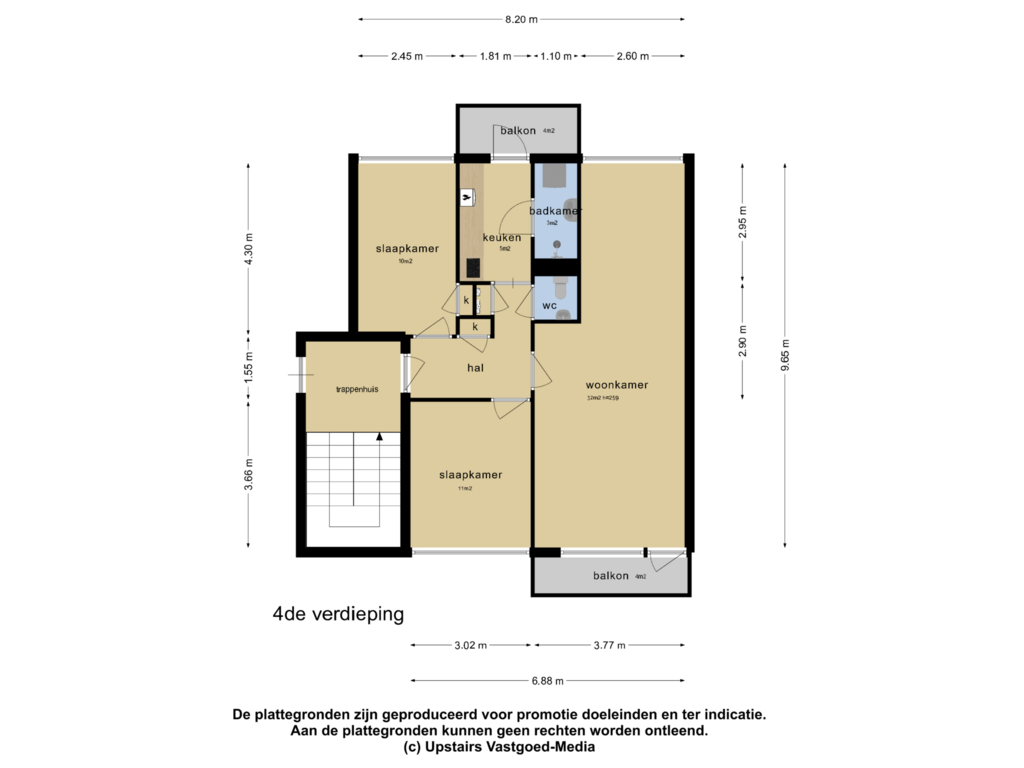 Bekijk plattegrond van appartement van Nicolaas Maesstraat 150