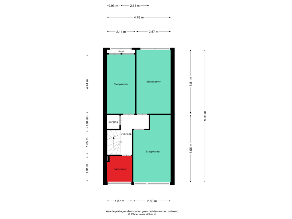 Bekijk plattegrond van Eerste Verdieping van Staringstraat 222