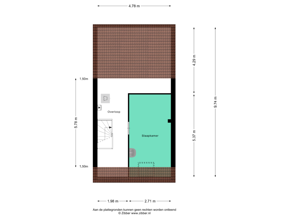 Bekijk plattegrond van Tweede Verdieping van Staringstraat 222